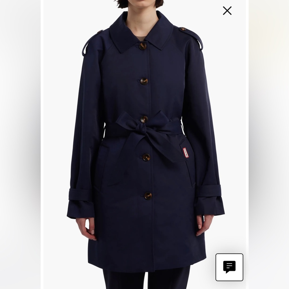 New with tags Hunter Stacy Water Resistant Trench Coat Size Large Navy